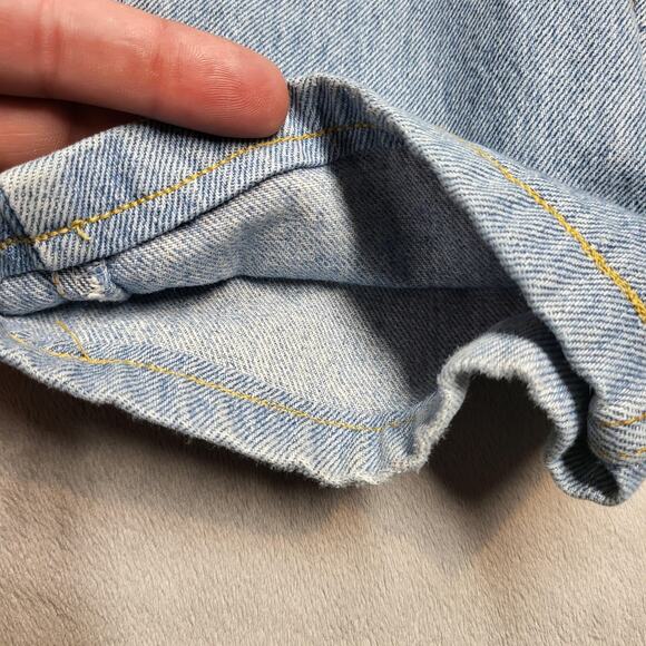 Levis 505 Jeans Mens 34x27 Blue Light Wash Straight Leg Regular Fit Distressed - Picture 7 of 14